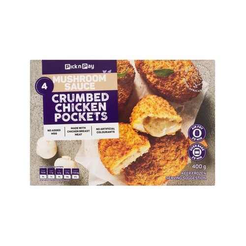 PnP Crumbed Chicken Creamy Mushroom Pockets 400g